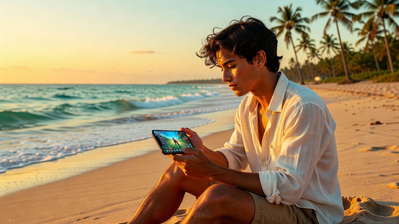 Gaming on the beach